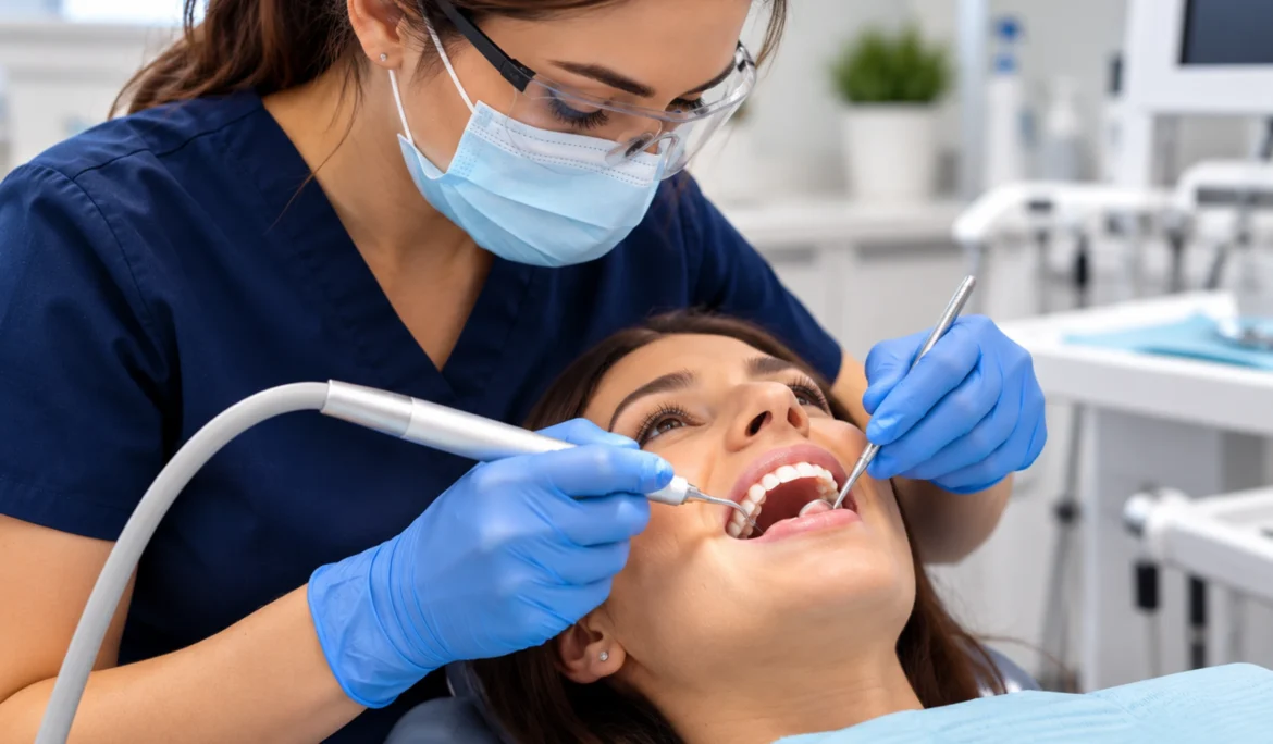 hygienist performing periodontal deep cleaning at Southwest Family Dentistry Littleton CO